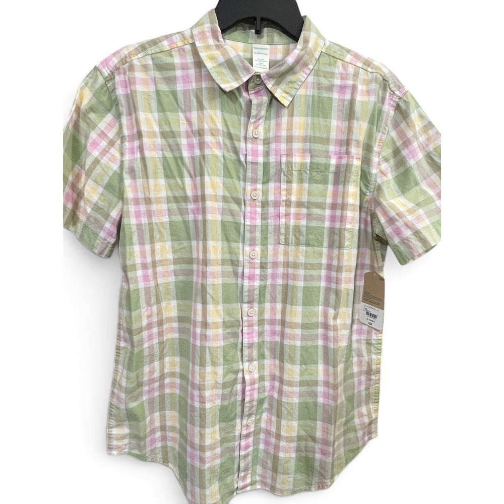 Thereabouts Boys Short Sleeve Button Down Shirt XL 18/20 Husky Plaid NWT